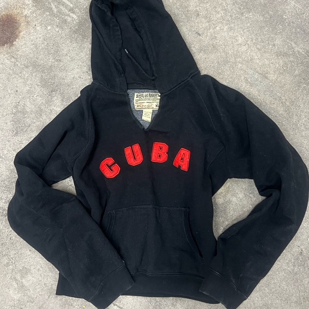 Black Hoodie with Red 'CUBA' Letters